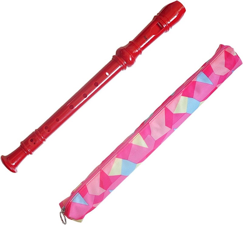 Farcaya Soprano Recorder Instrument for Beginners German Style C Key 8 Hole Descant Music with Clean Rod Storage Case (Red) - Image 1